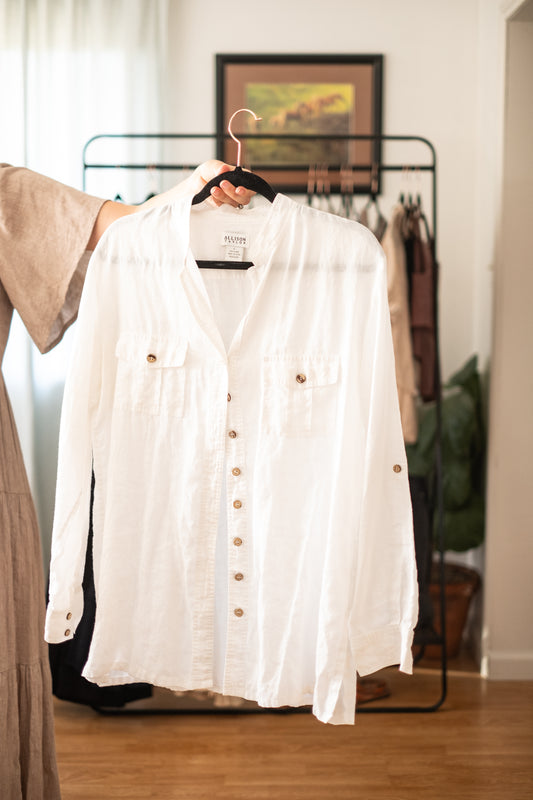 Long Sleeve Linen Tunic - Large