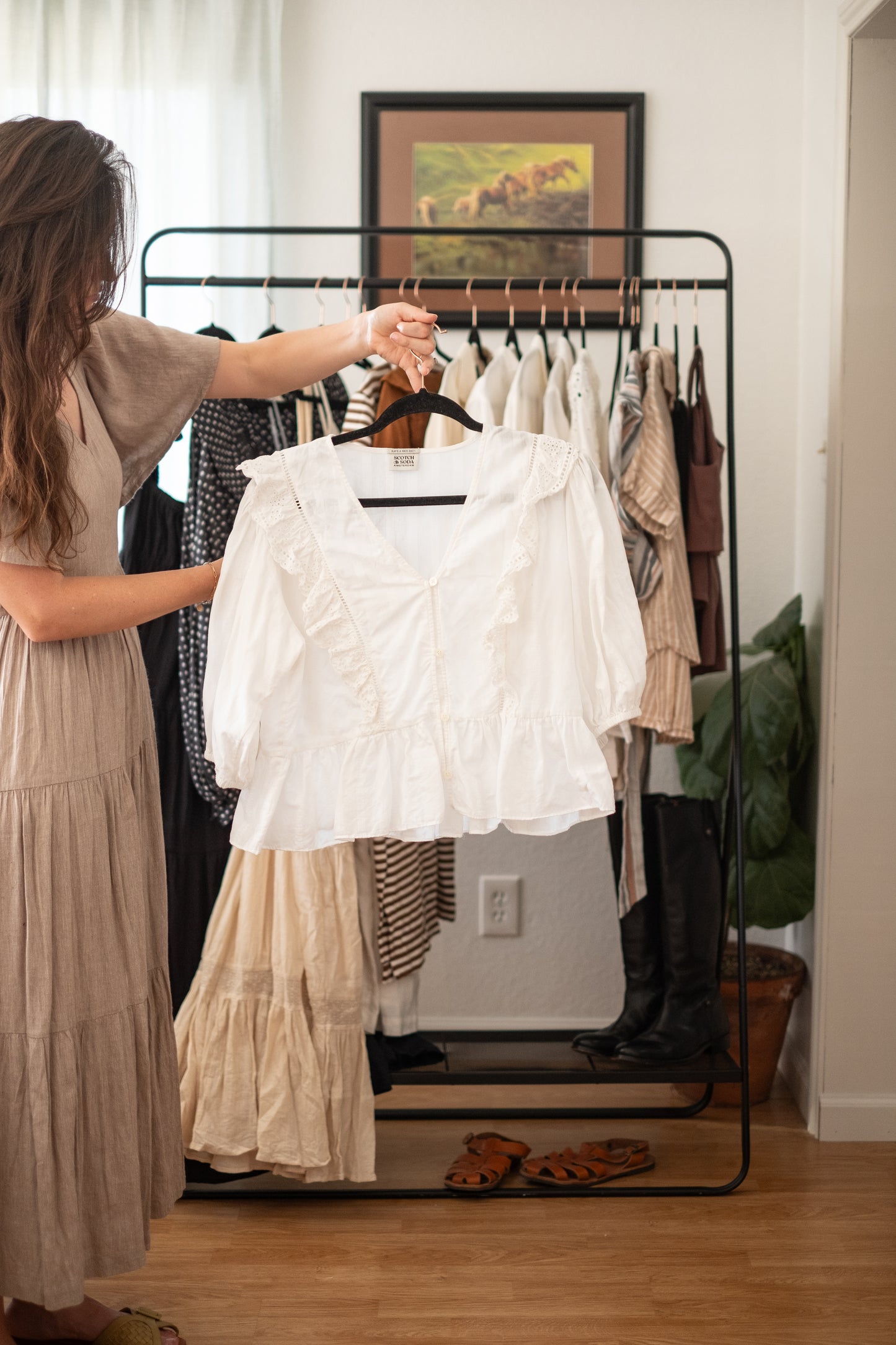 Scotch & Soda Amsterdam Puffed Sleeve Peplum Blouse - Small