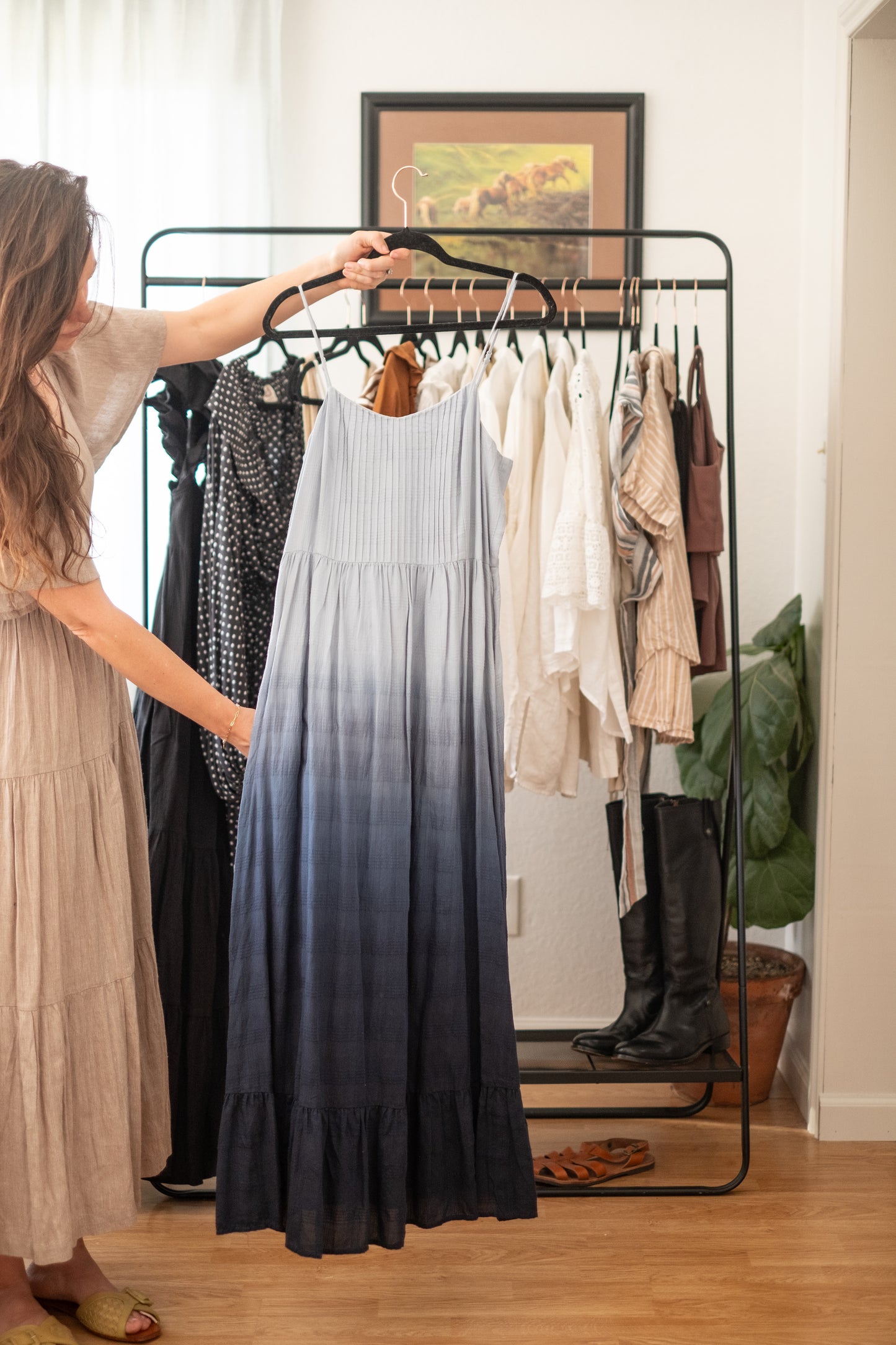 Madewell Ombre Dip Dye Blue Maxi Dress - Size 6