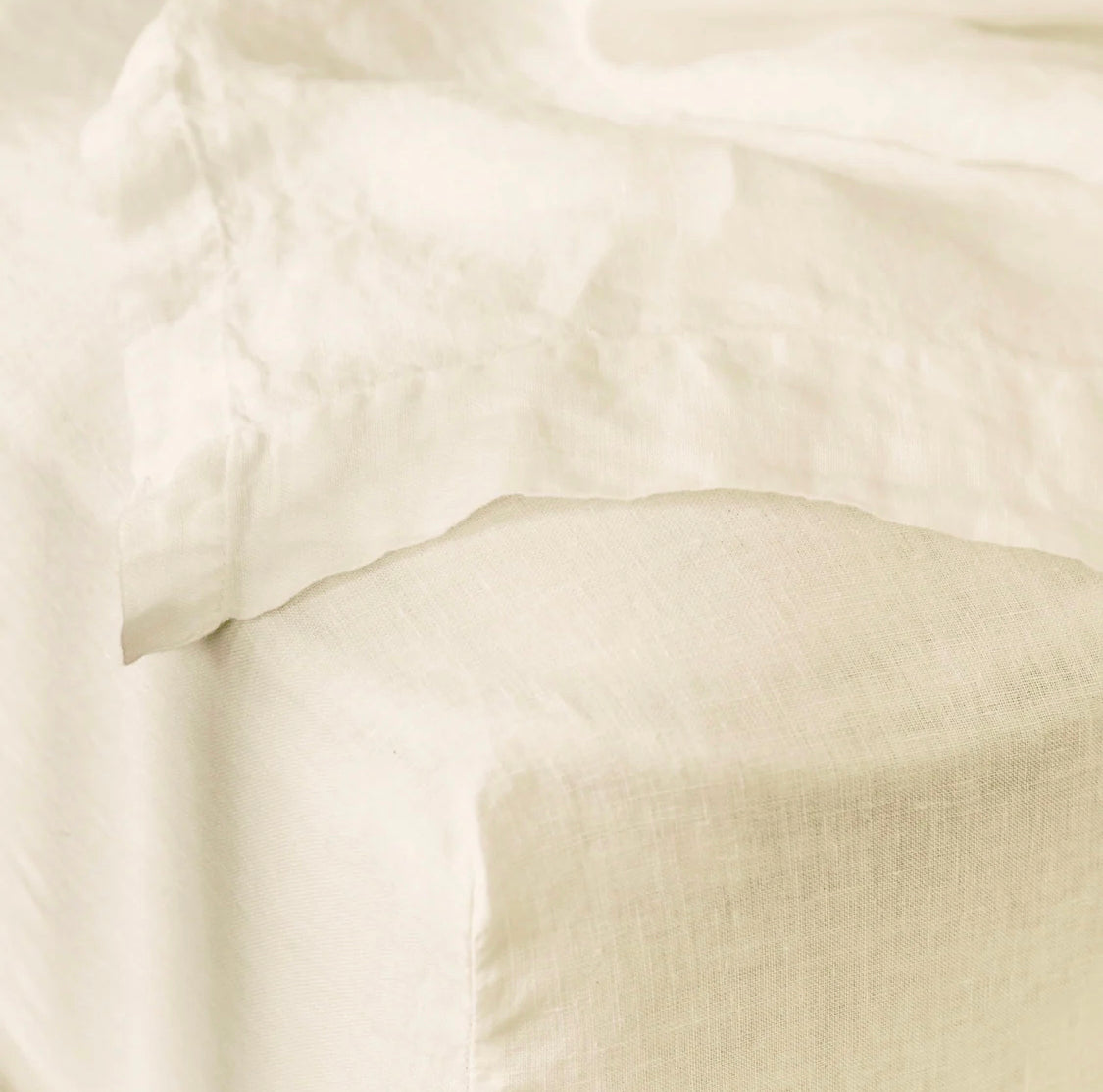 Ivory Linen Sheet Set Queen Size