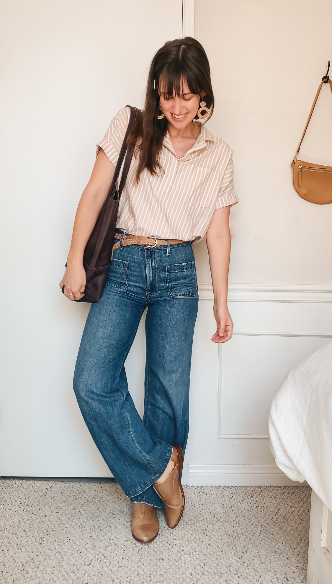 Pact Striped Maxi Skirt & Pop-Over Top Set -Small